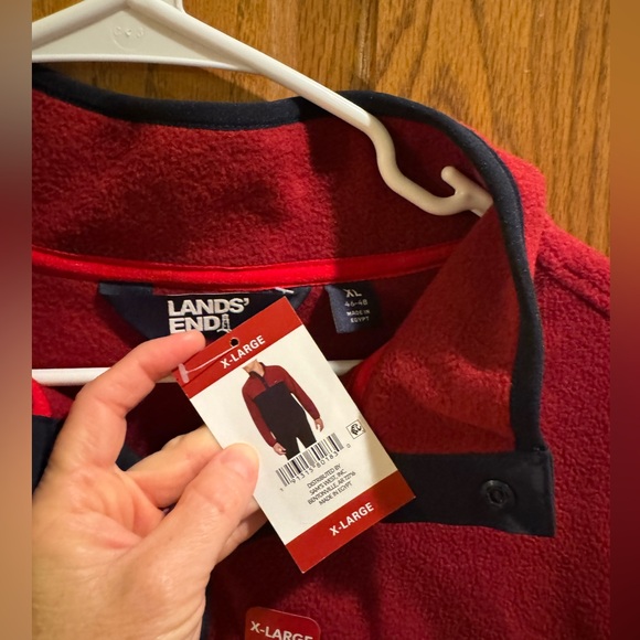 Men’s Lands End Heritage Polar Fleece Snap Neck Pullover - Picture 5 of 6